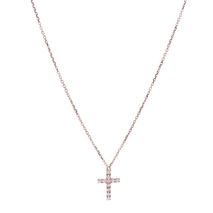 Cartier 18K Pink Gold Diamond Symbols Cross Pendant Necklace 1 of 6
