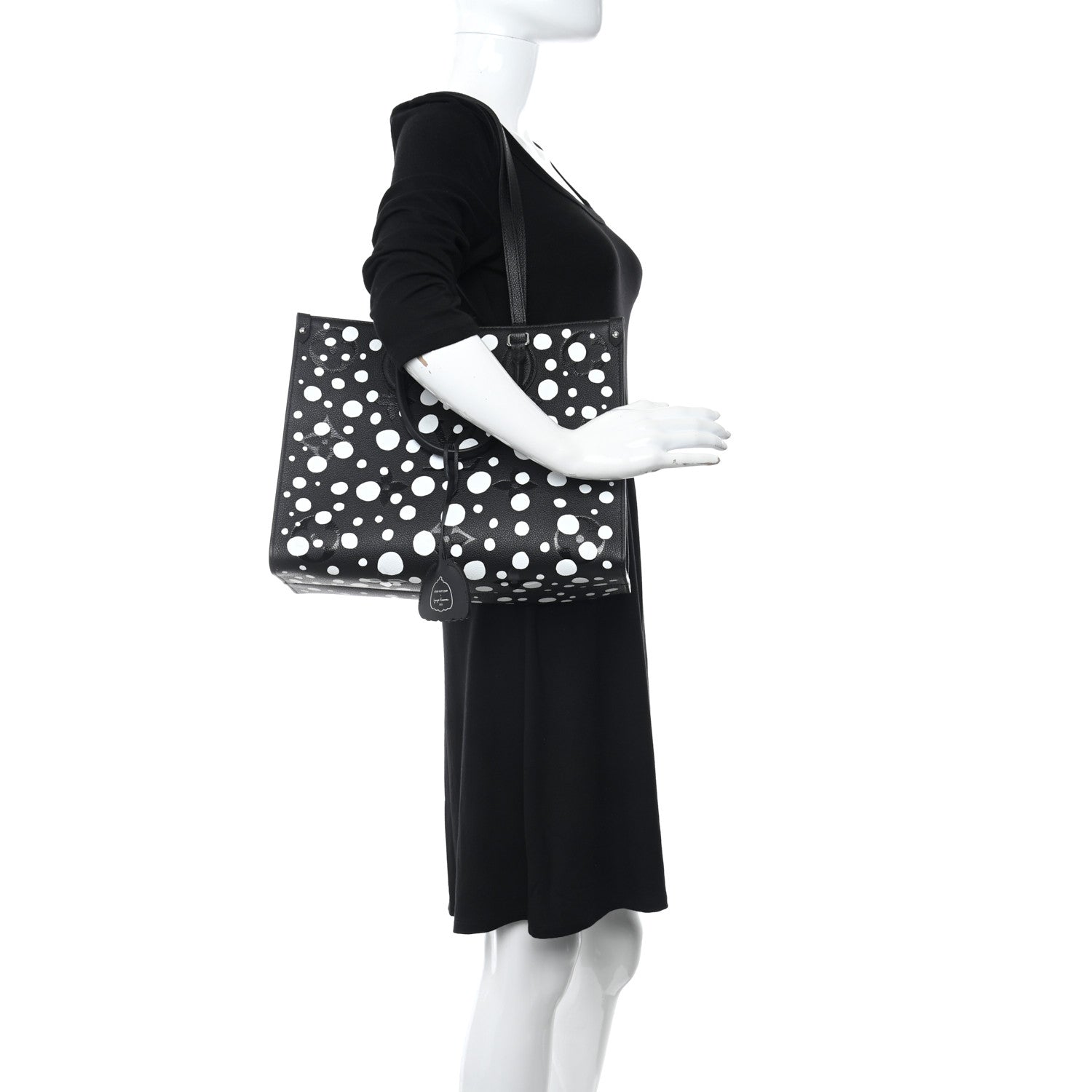 Louis Vuitton Monogram Kusama Dots Onthego MM Black White 2 of 10