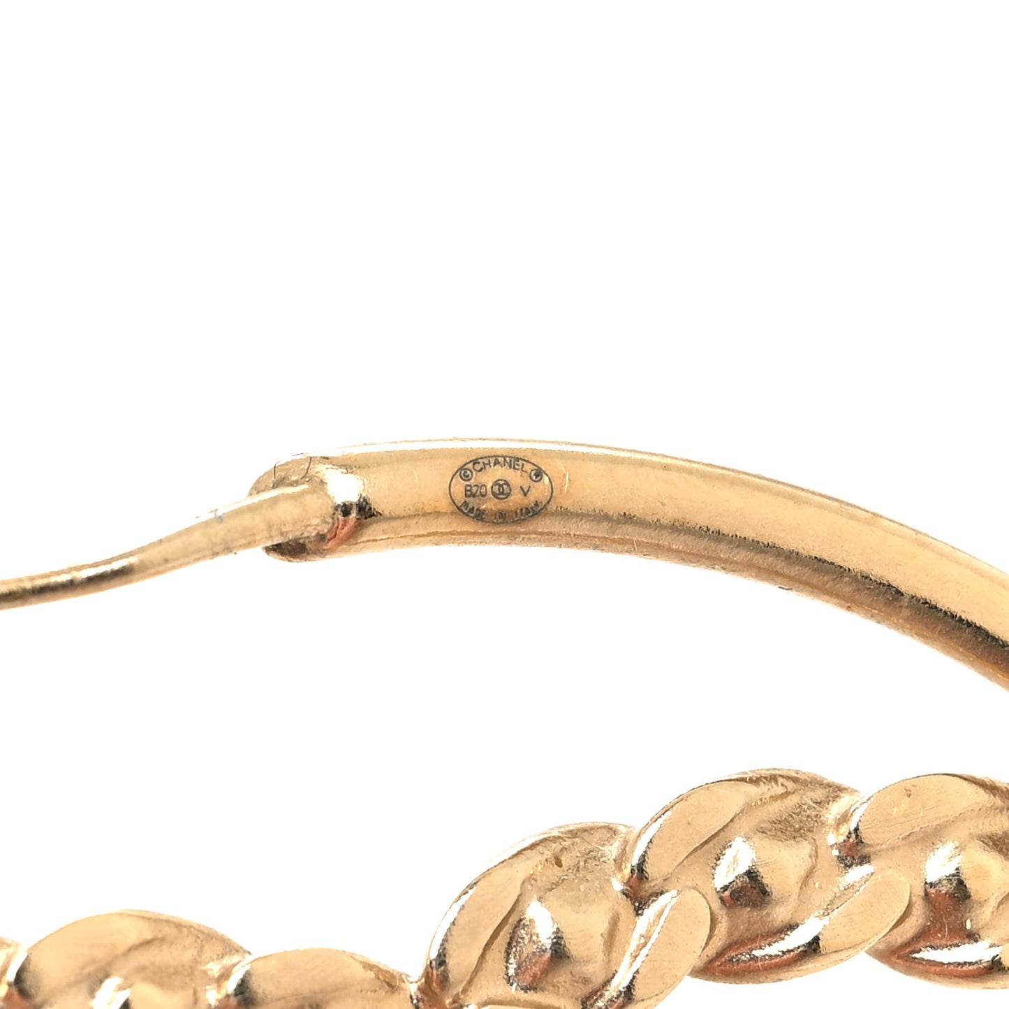 Crystal High Society CC Hoop Earrings Gold