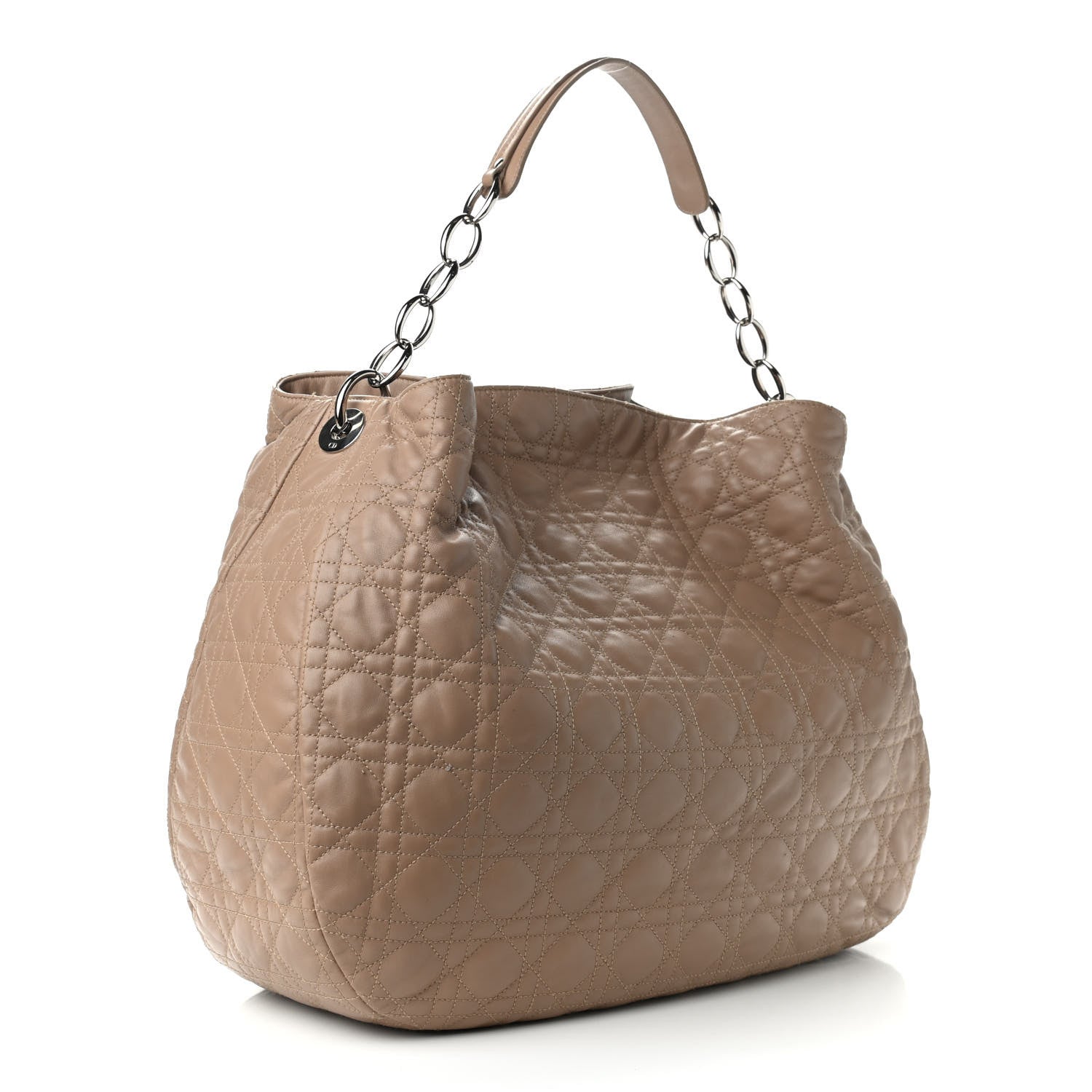 Christian Dior Lambskin Cannage Large Dior Soft Hobo Beige 3 of 14