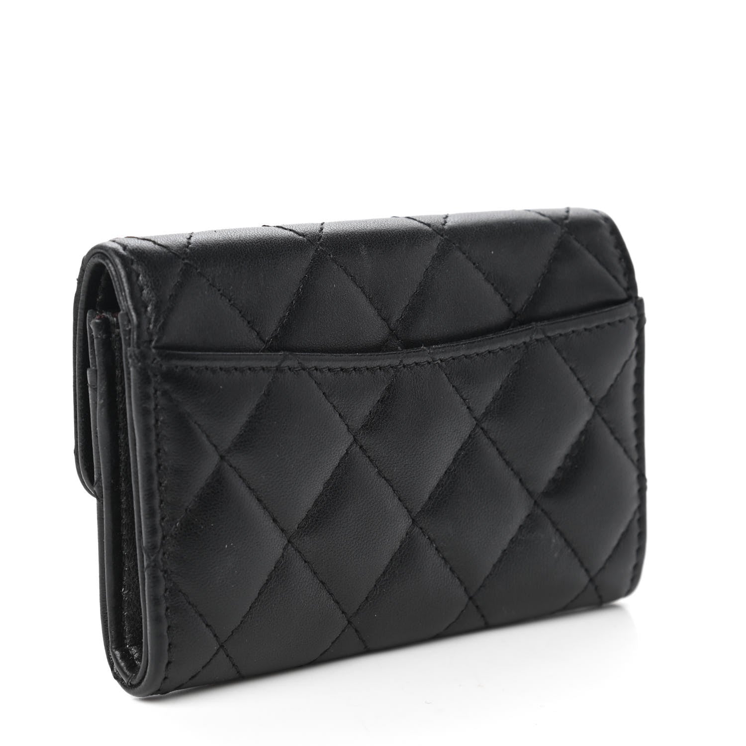 Chanel Lambskin Quilted Flap Card Holder Black 3 of 11