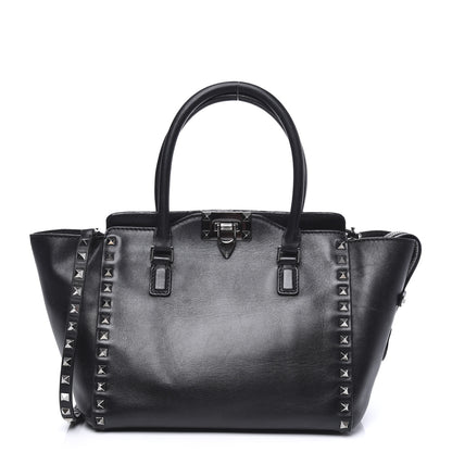 Valentino Garavani Vitello Small Rockstud Double Handle Tote Black 1 of 9