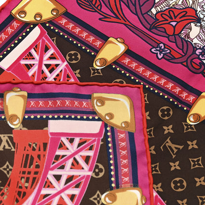 Louis Vuitton Silk Louis A Paris Square Scarf Fuchsia 5 of 5