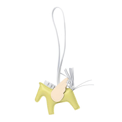 Hermes Milo Lambskin Grigri Rodeo Pegase Horse Bag Charm PM Jaune Bourgeon Bleu Brume Nata 1 of 5