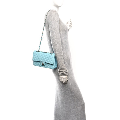 Chanel Lambskin Quilted Medium Double Flap Light Blue 2 of 10