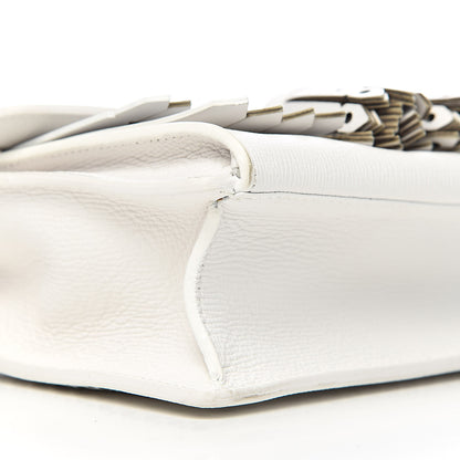 Burberry Grainy Calfskin Broguing Tassel Small Macken Crossbody Bag Chalk White 9 of 11