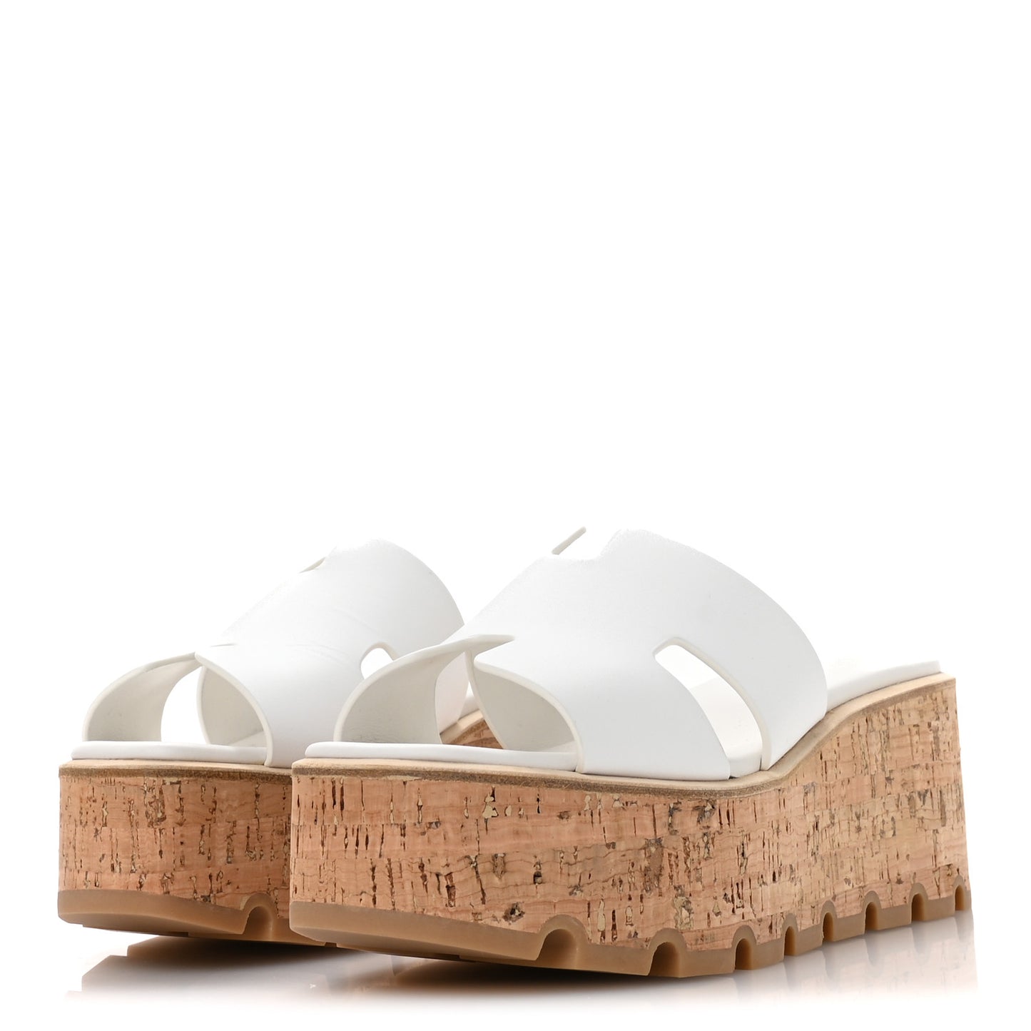Calfskin Cork Eze 30 Sandals 37 White