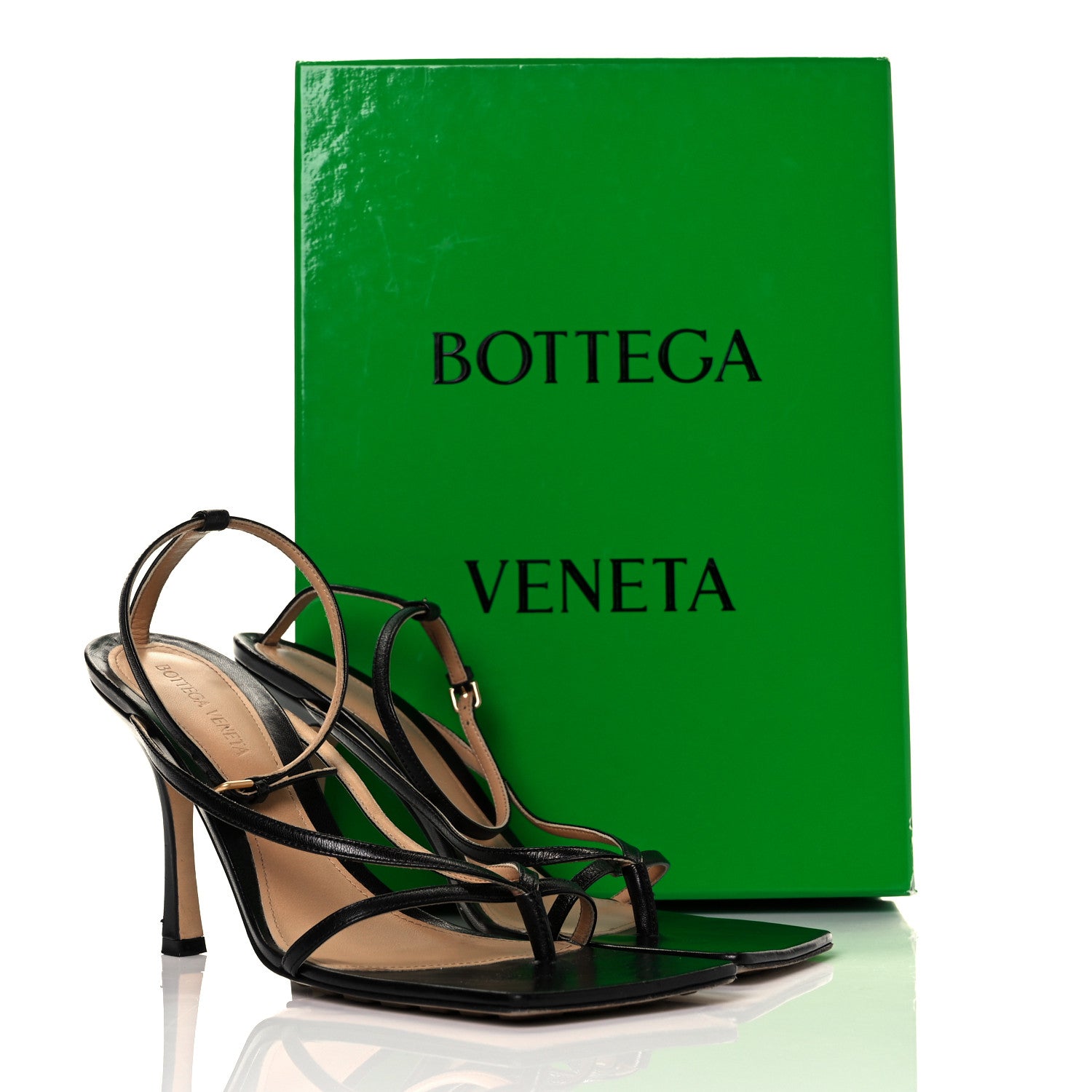 Bottega Veneta Lambskin Stretch Multi Strap 90mm Sandals 40 Black 9 of 9