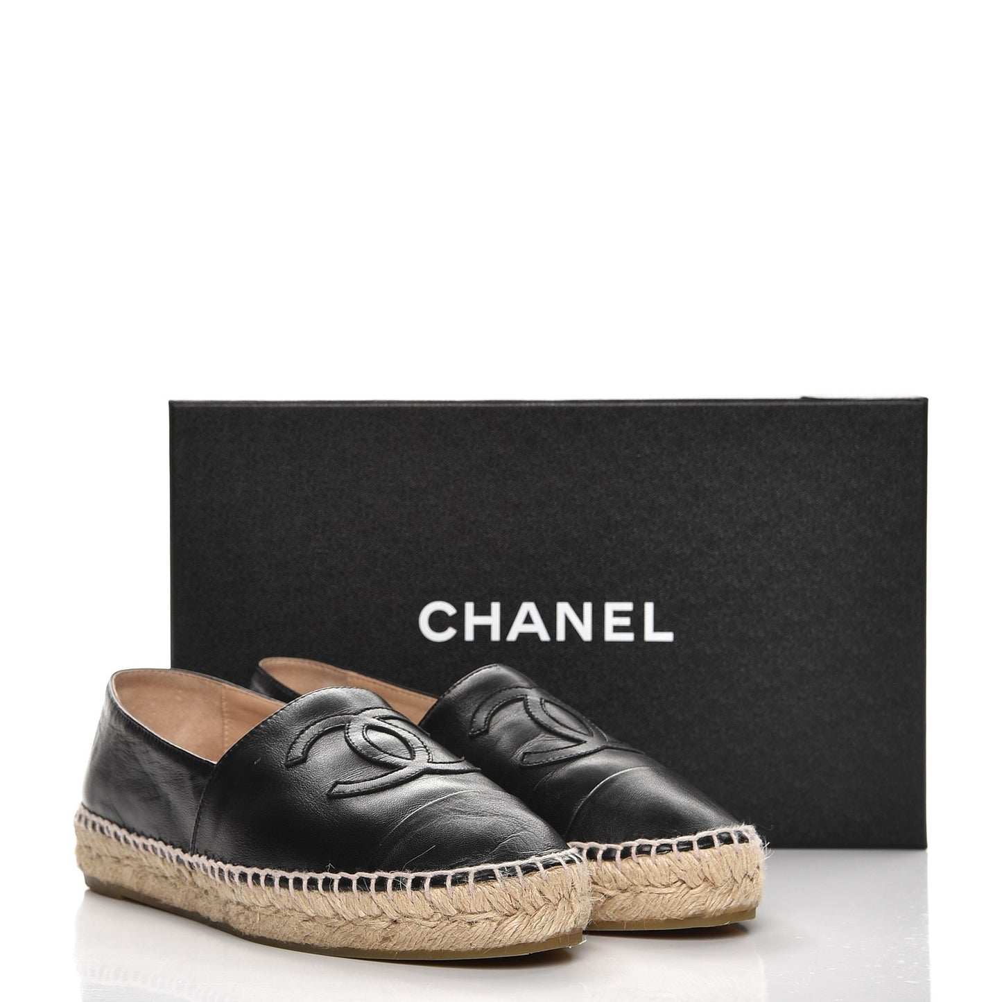 Lambskin CC Espadrilles 37 Black