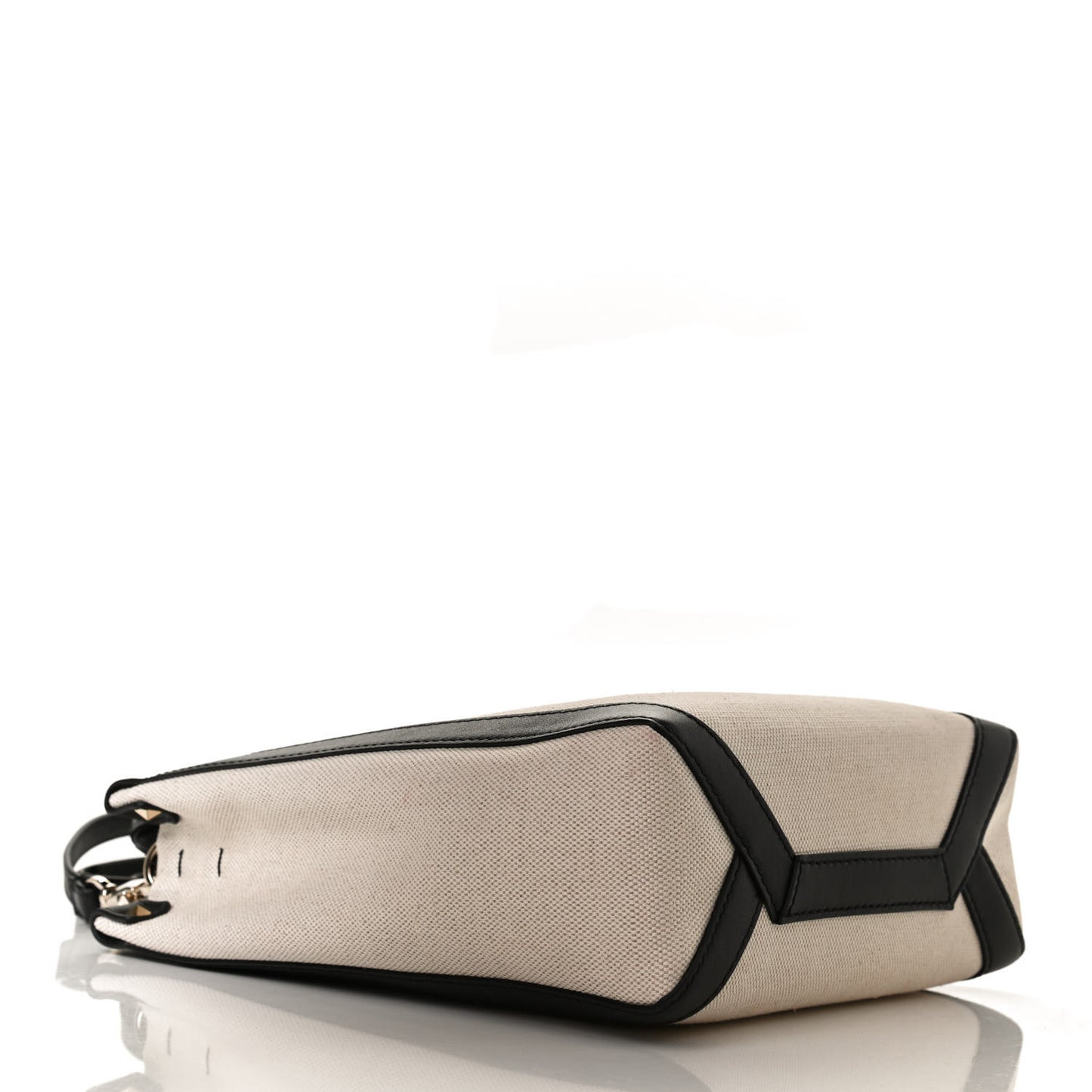 Canvas VLTN Print Tote Black Ivory