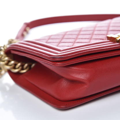 Chanel Caviar Quilted Medium Boy Flap Red 8 of 16