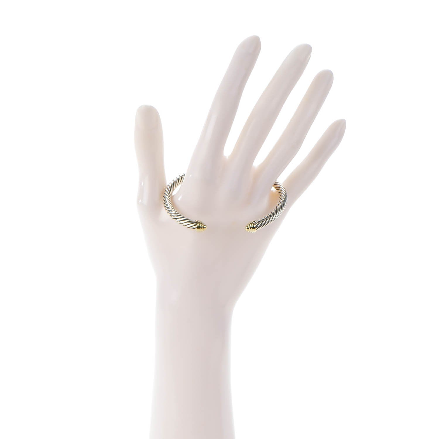 David Yurman Sterling Silver 14K Yellow Gold 5mm Cable Classics Bracelet 2 of 5
