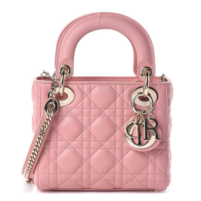 Christian Dior Lambskin Cannage Mini Lady Dior Rose Clair 1 of 9