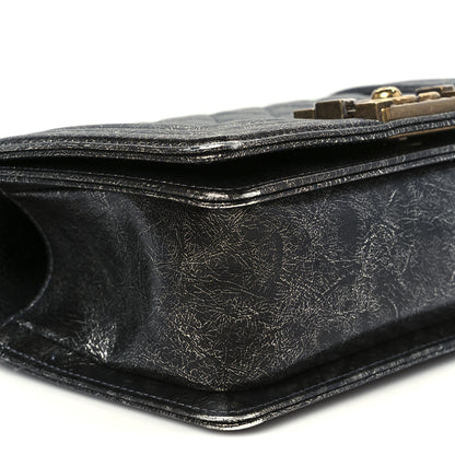 Chanel Cracked Metallic Calfskin Quilted Small Boy Flap Dark Silver 9 of 11