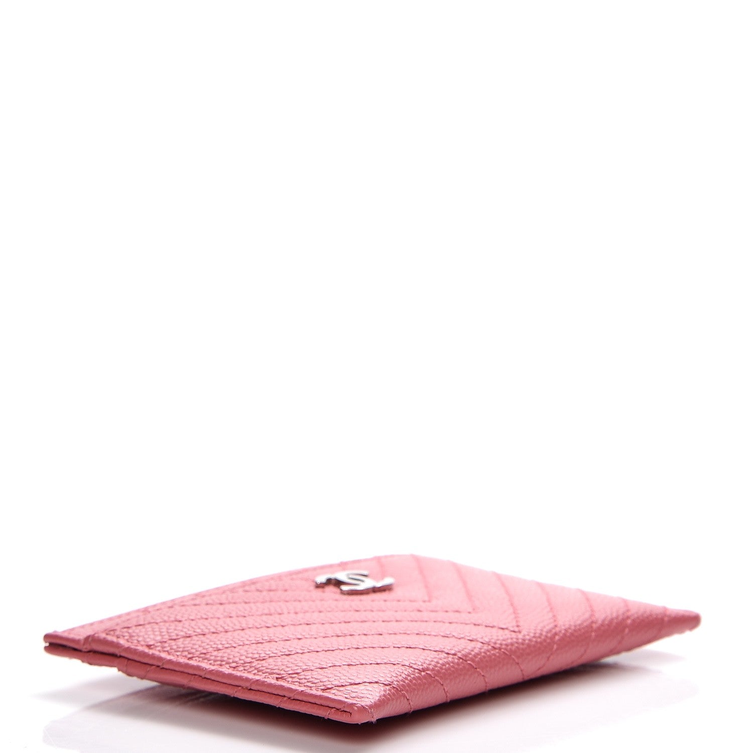 Chanel Caviar Chevron Quilted Card Holder Pink 4 of 8