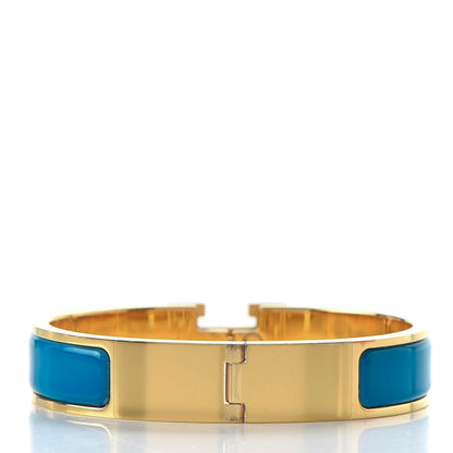 Hermes Enamel Narrow Clic Clac H Bracelet PM Bleu Azure 3 of 6