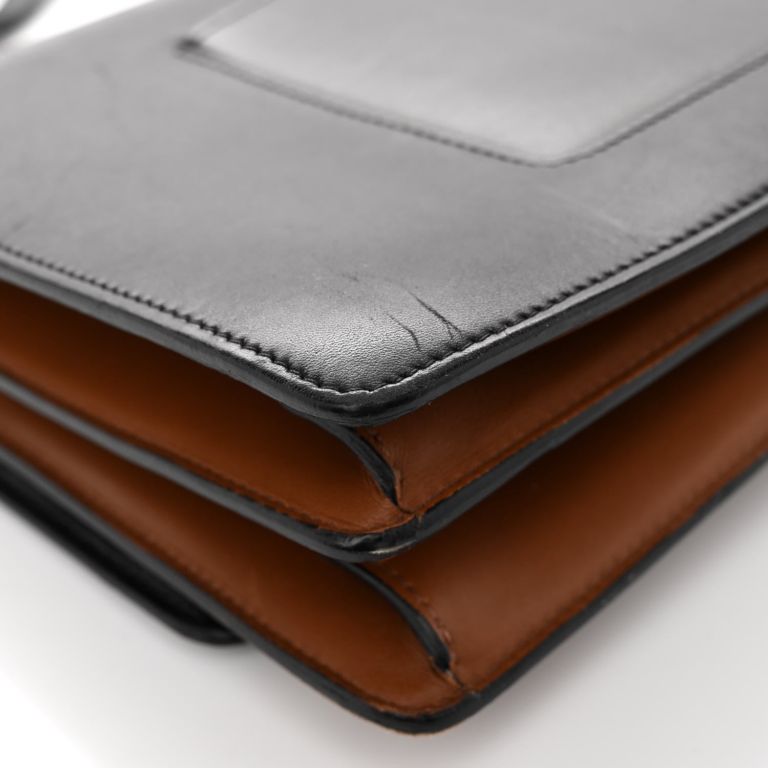Celine Calfskin Medium Bi-Color Case Flap Camel 12 of 19