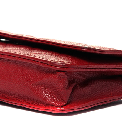 Chanel Caviar Quilted Wallet on Chain WOC Red 9 of 9