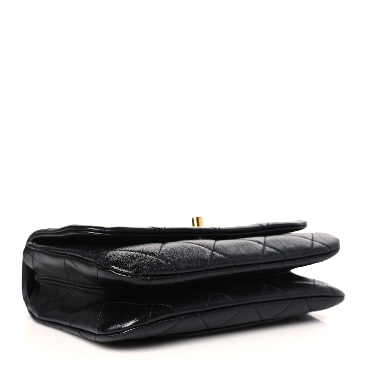 Lambskin Quilted Small Color Match Flap Black Multicolor