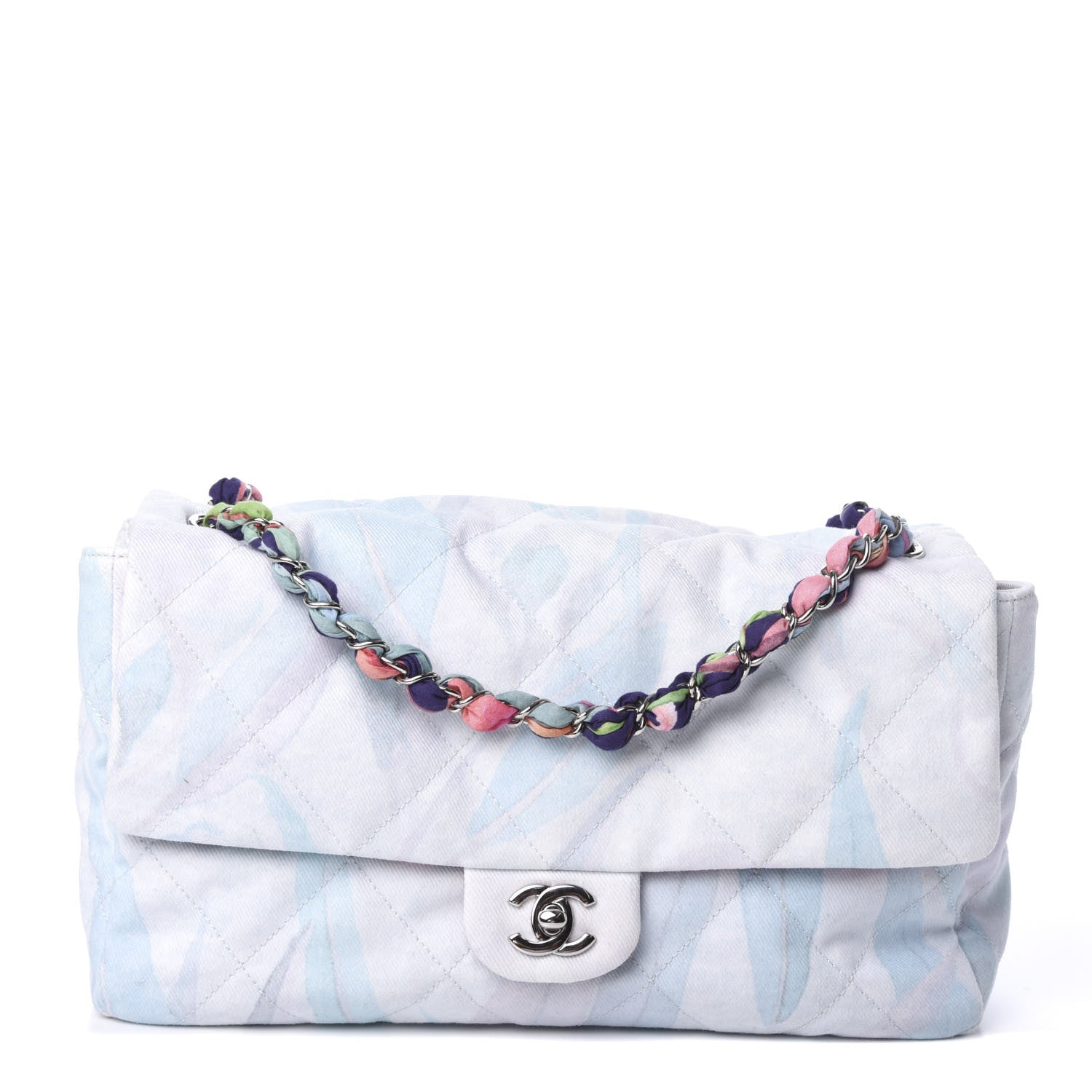 Chanel Canvas Quilted Jungle Jeans Flap White Multicolor 1 of 10