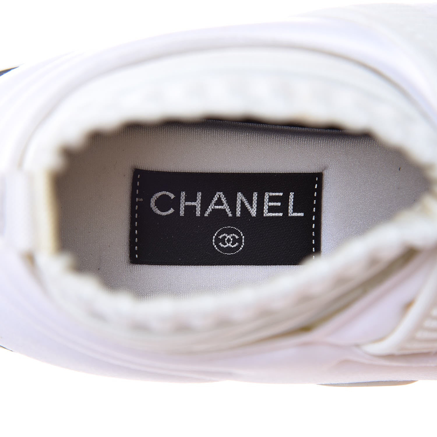 Chanel Stretch Fabric CC Sneakers 38 White 6 of 9