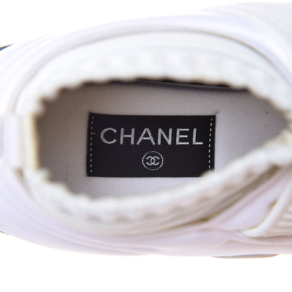 Chanel Stretch Fabric CC Sneakers 38 White 6 of 9