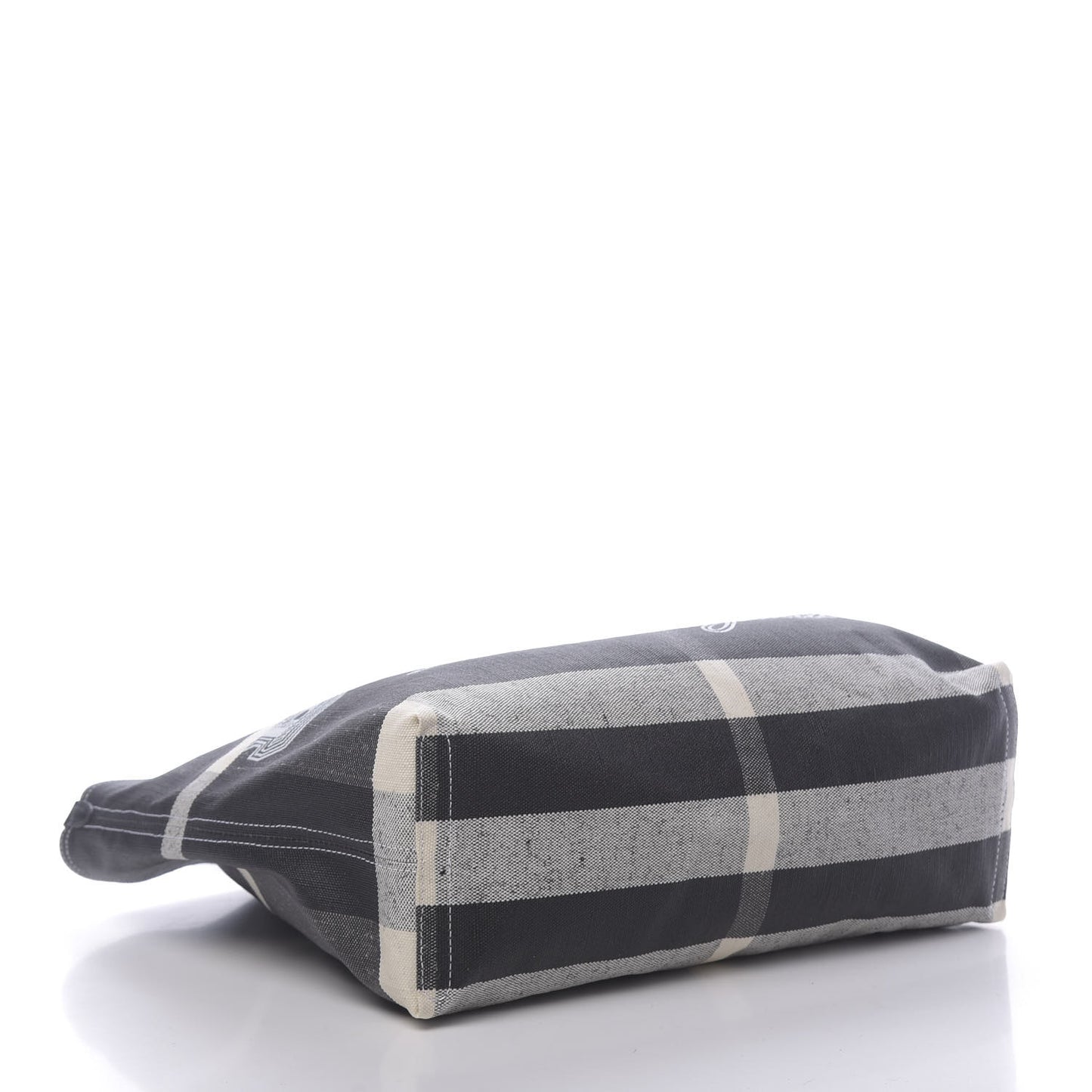 Coated Canvas Mega Check Medium Doodle Tote Black White