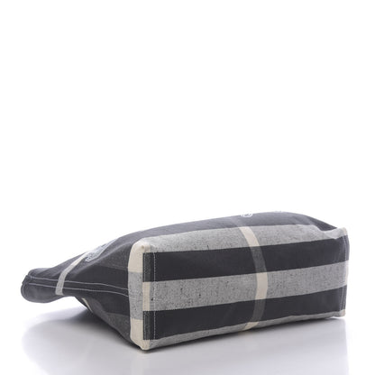 Burberry Coated Canvas Mega Check Medium Doodle Tote Black White 4 of 9