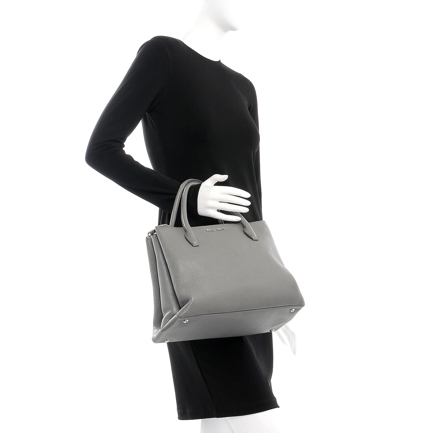Goatskin Madras Top Handle Double Zip Tote Argilla