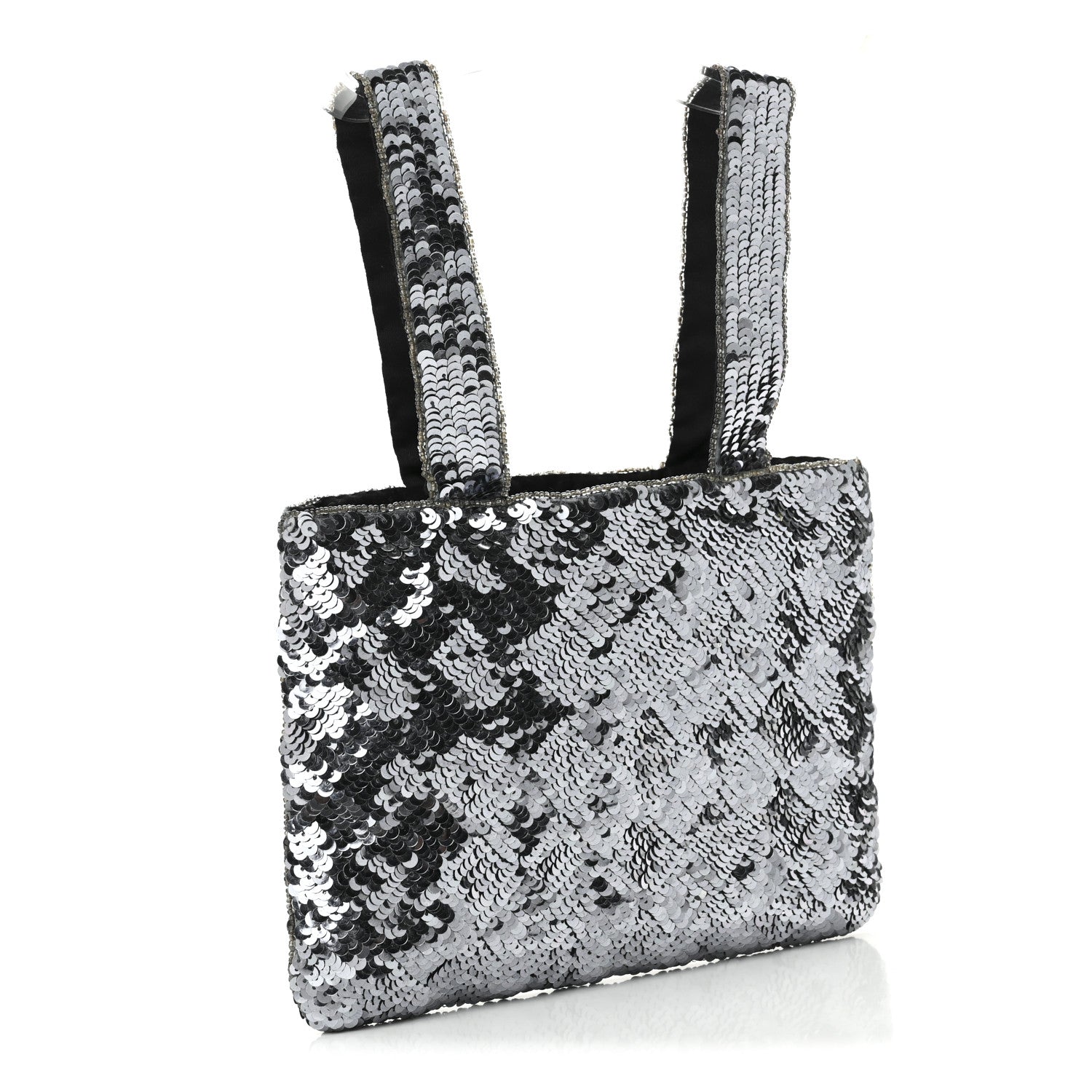 Chanel Satin Sequin Mini Tote Blue 3 of 11