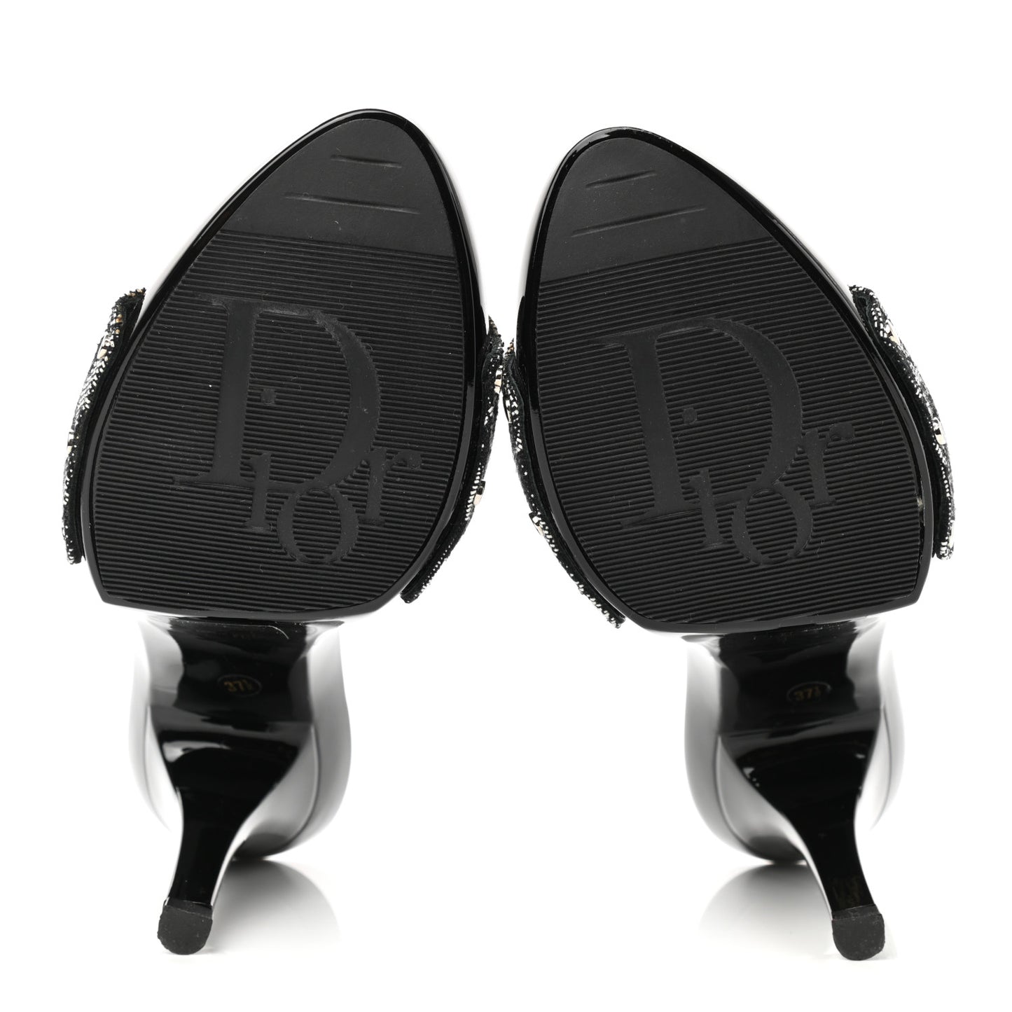 Canvas Monogram Sandals 37.5 Black