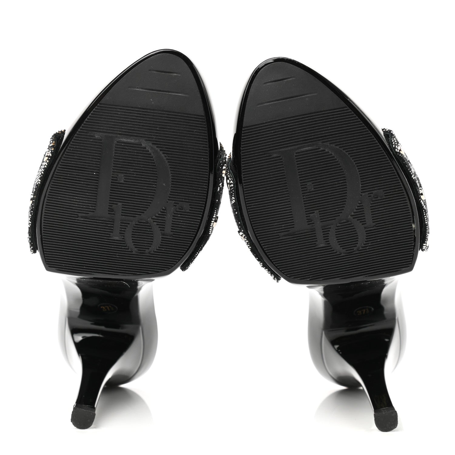 Christian Dior Canvas Monogram Sandals 37.5 Black 5 of 8