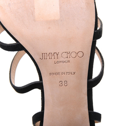Jimmy Choo Suede Ren 35 Sandals 38 Black 6 of 13