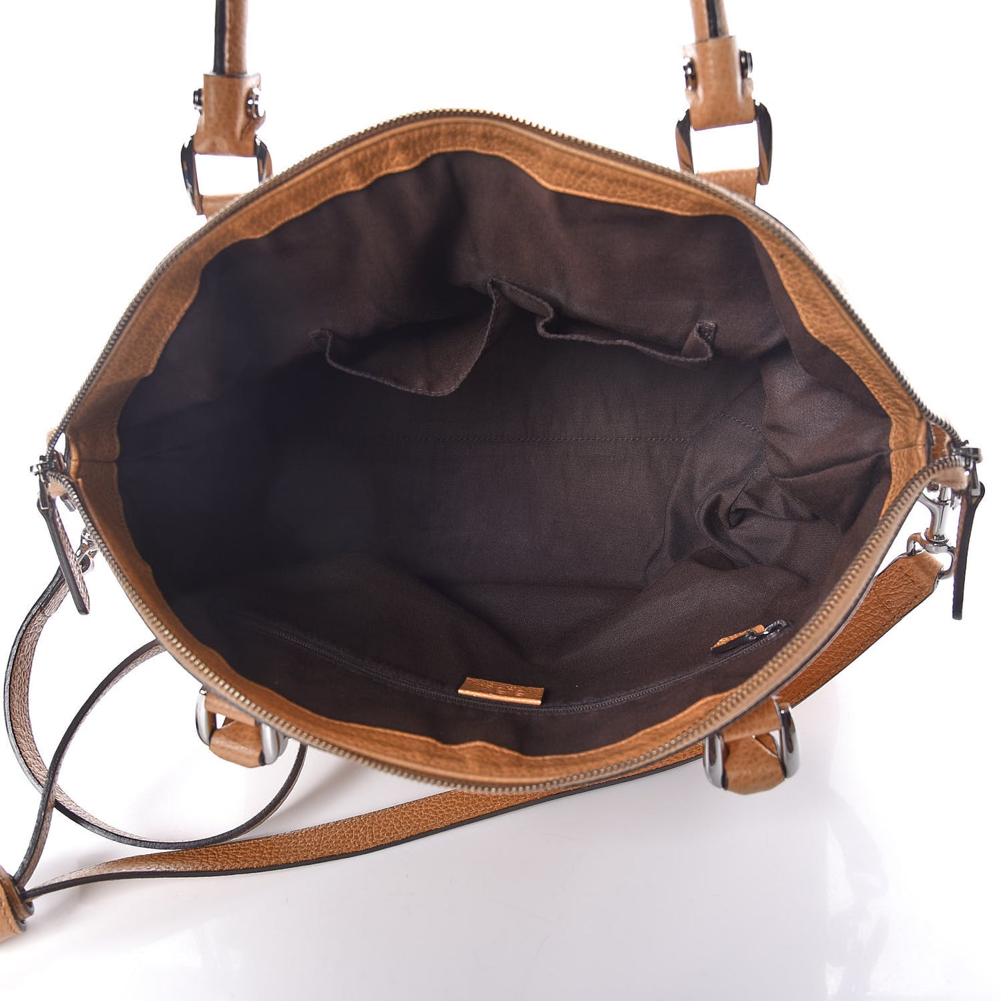 Pebbled Calfskin Medium GG Convertible Dome Satchel Beige