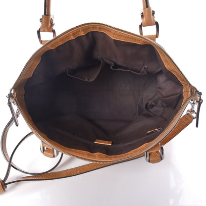 Gucci Pebbled Calfskin Medium GG Convertible Dome Satchel Beige 7 of 15