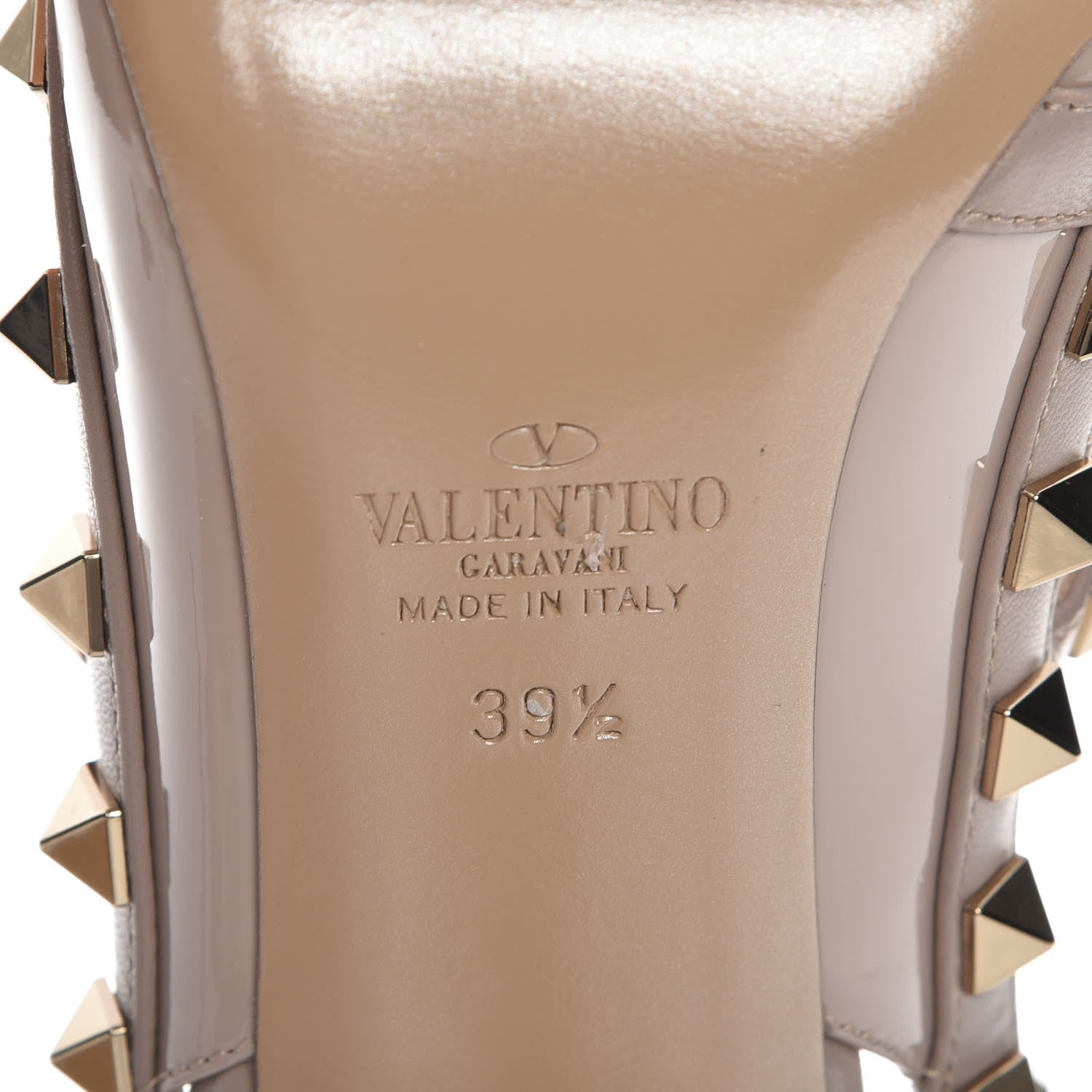 Valentino Garavani Patent Nappa Rockstud Ankle Strap 100mm Pumps 39.5 Poudre 6 of 8
