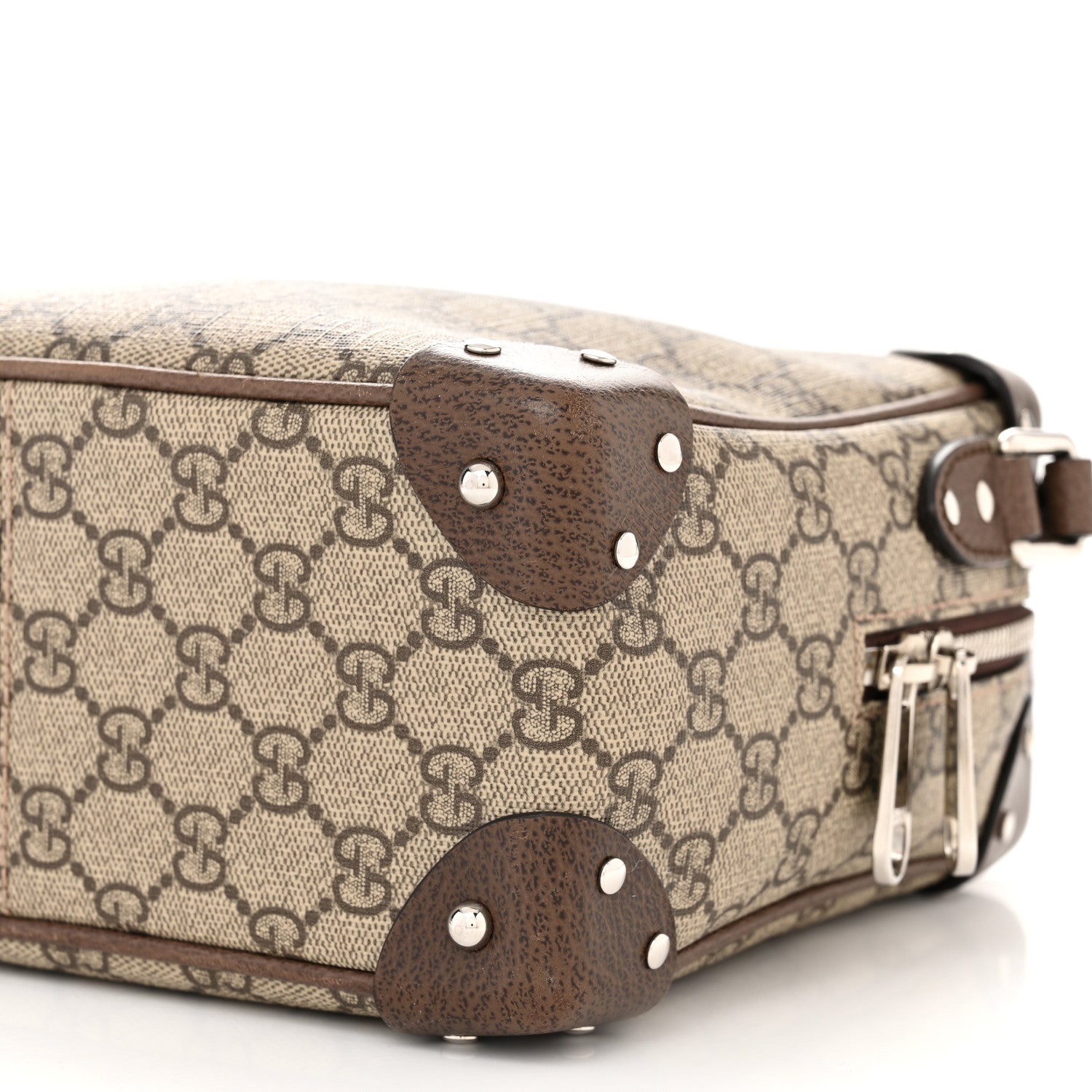 Gucci GG Supreme Monogram Textured Calfskin Square Messenger Bag Beige Ebony New Acero 10 of 10