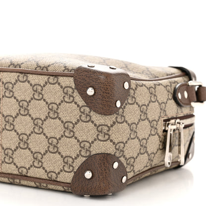 Gucci GG Supreme Monogram Textured Calfskin Square Messenger Bag Beige Ebony New Acero 10 of 10