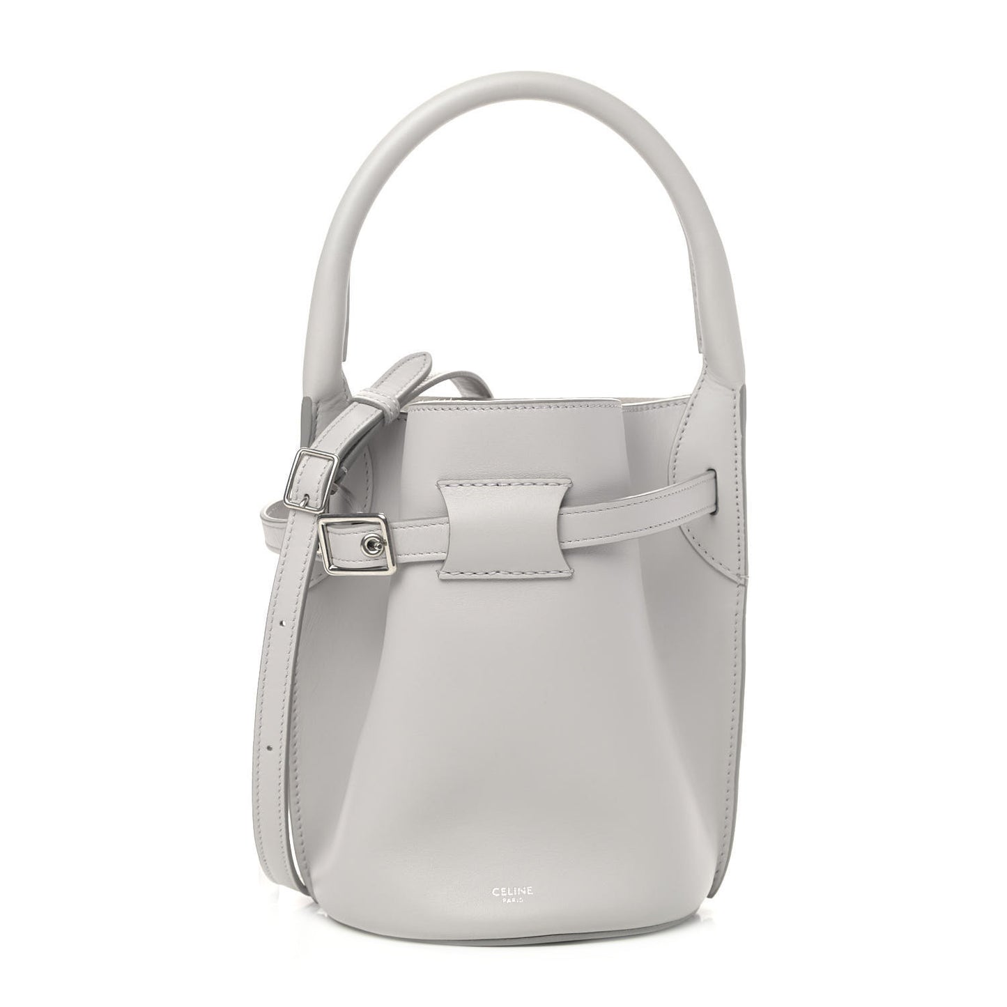 Smooth Calfskin Nano Big Bag Bucket Light Grey