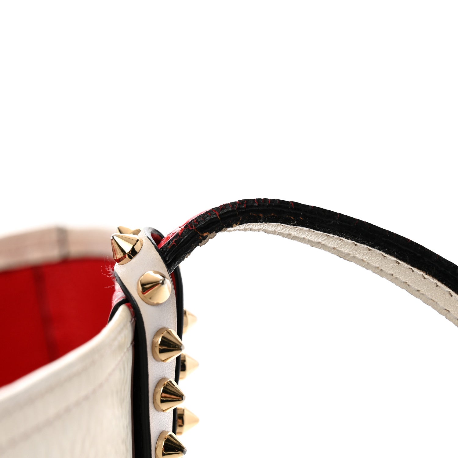 Christian Louboutin Calfskin Degrade Leopard Print Spikes East West Cabata Tote White Multi 14 of 15
