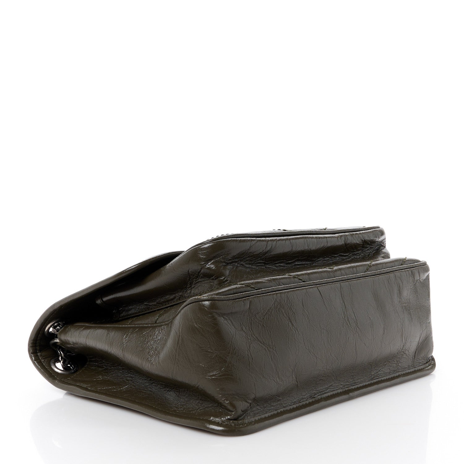 Saint Laurent Crinkled Calfskin Matelasse Monogram Medium Niki Chain Satchel Light Musk 4 of 10