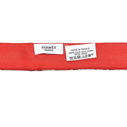 Hermes Silk Le Tour Du Monde Twillon Rouge Rose Rouge Coquelicot 3 of 3