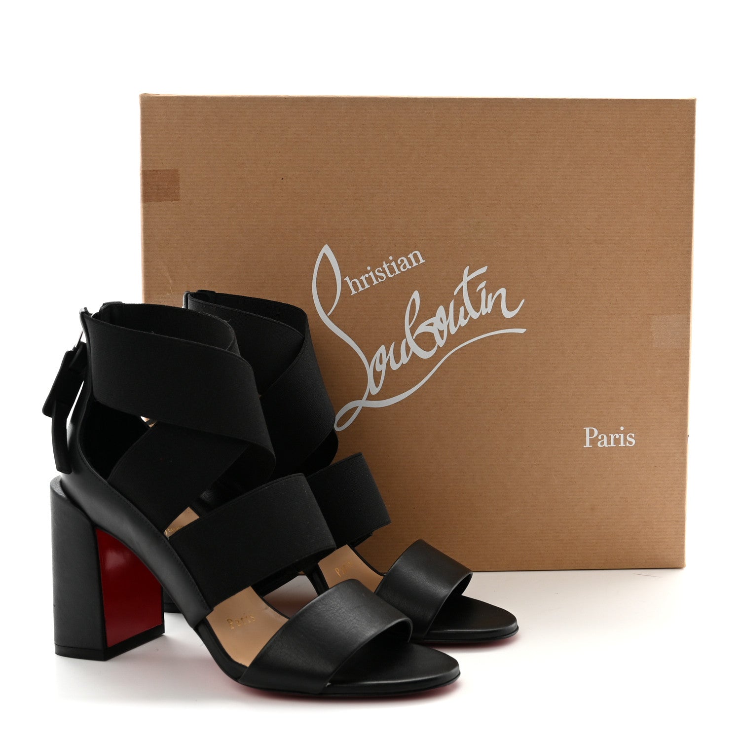 Christian Louboutin Elastic Calfskin Patrouille 85 Sandals 35.5 Black 9 of 9