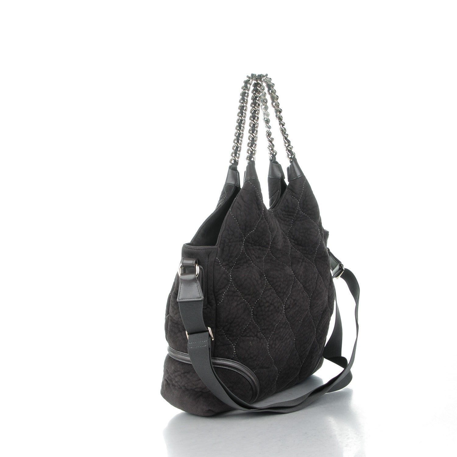 Chanel Microsuede Quilted Rodeo Drive Hobo Black 3 of 7