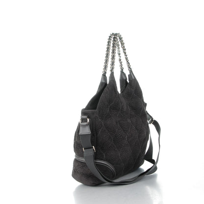 Chanel Microsuede Quilted Rodeo Drive Hobo Black 3 of 7