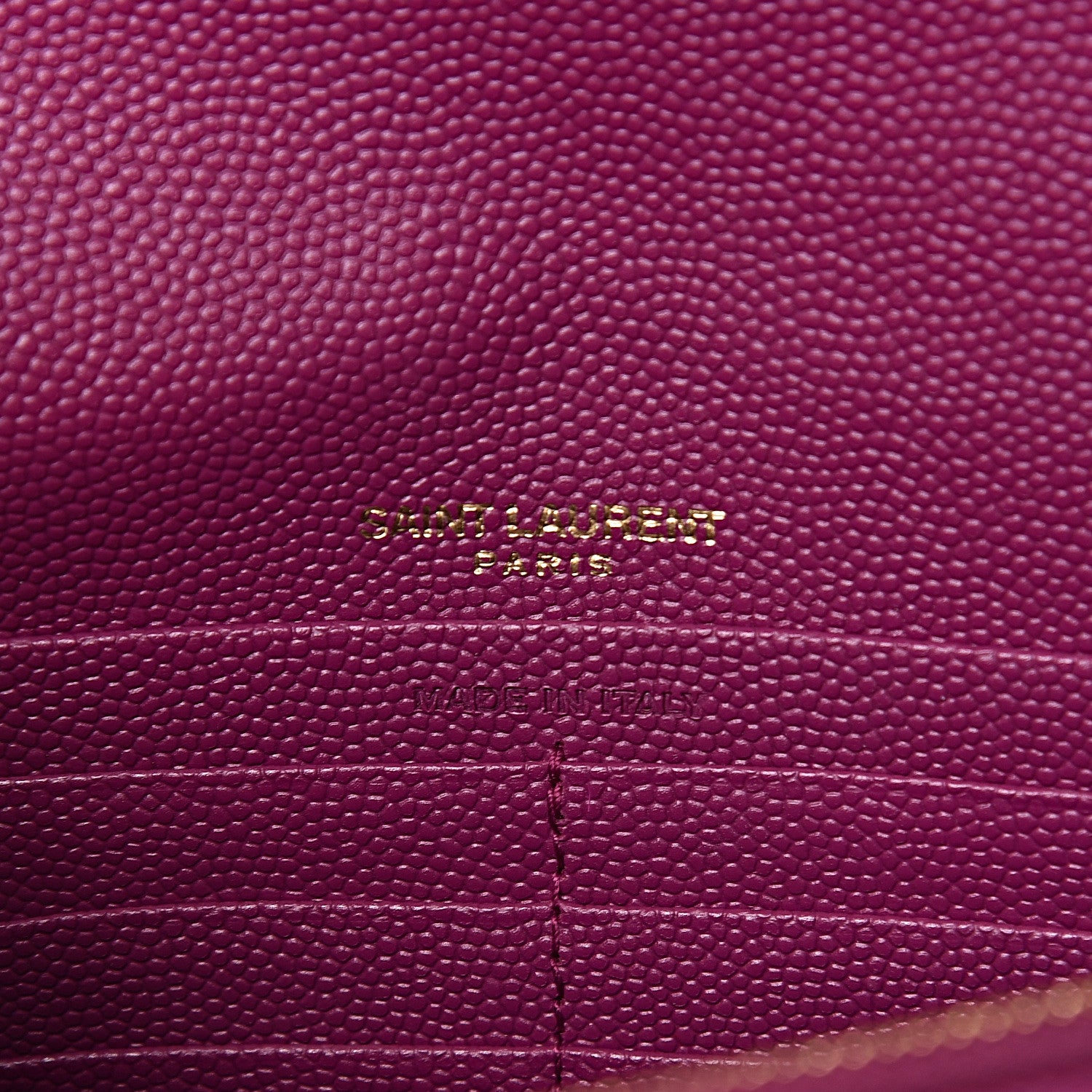 Saint Laurent Grain De Poudre Matelasse Chevron Monogram Envelope Chain Wallet Dark Grape 6 of 10