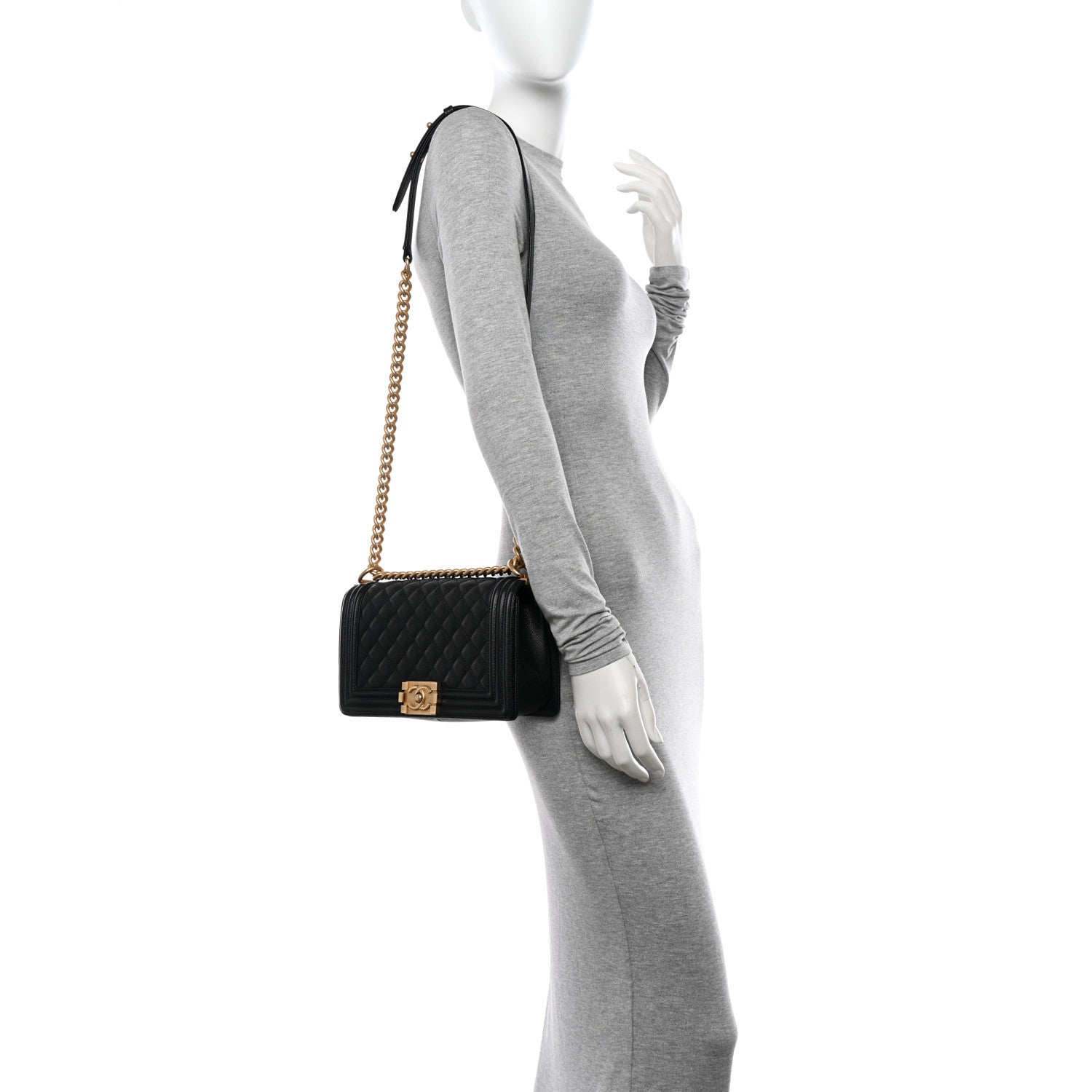 Chanel Caviar Quilted Medium Boy Flap Black 2 of 11