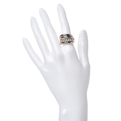 David Yurman Sterling Silver Bronze Brown Diamond Pure Form Mixed Metal Ring 52 6 2 of 5