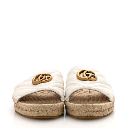 Gucci Nappa Matelasse GG Marmont Espadrille Slide Sandals 36.5 Great White 3 of 9