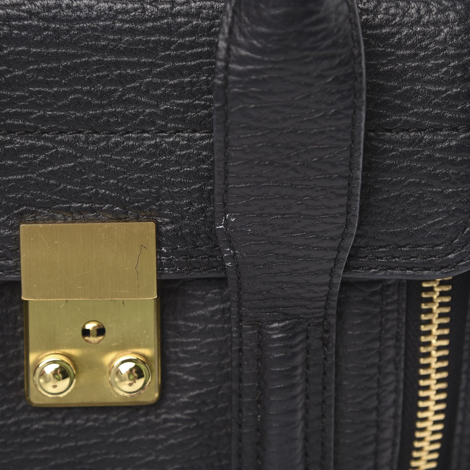3.1 Phillip Lim 3.1 Textured Calfskin Mini Pashli Satchel Black 12 of 13